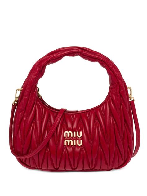 miu miu leather shoulder bag|farfetch handbags miu.